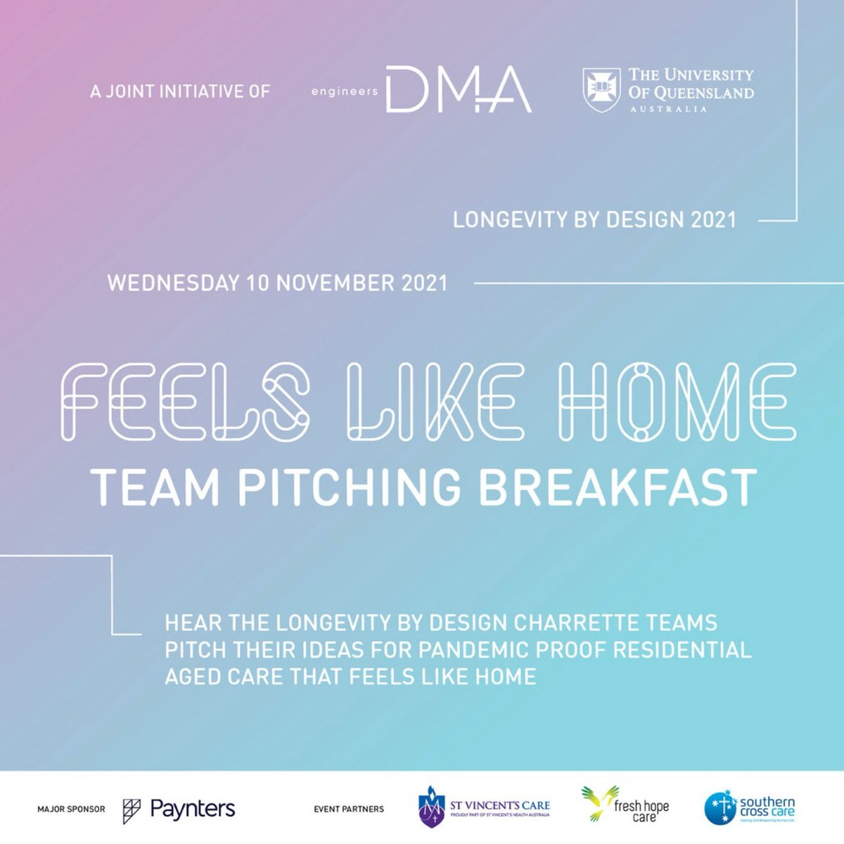 longevityby's tweet image. Hear the teams from #LongevitybyDesign 2021 pitch their ideas for the future of residential aged care design. 

Brisbane event registration: lnkd.in/gPmAYu6j 

Livestream registration: lnkd.in/gp6nn4VD