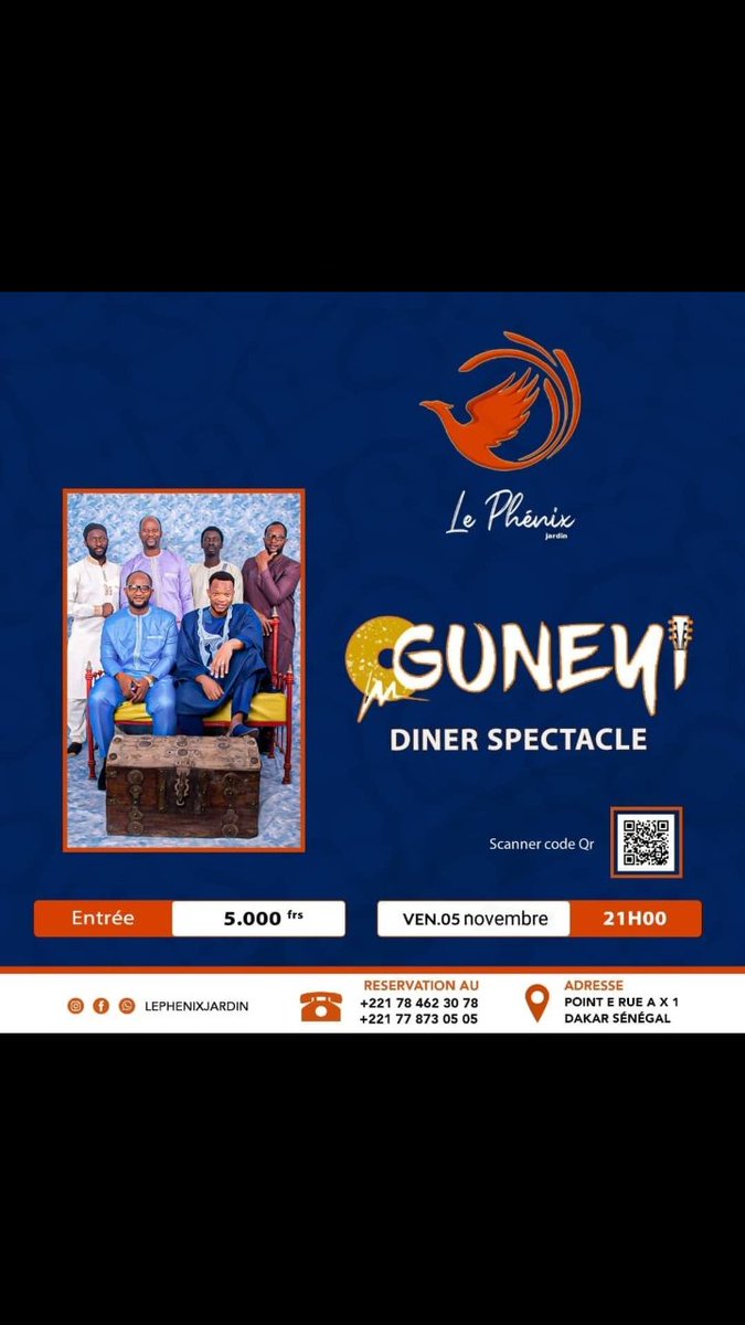 Once again....
Réservation 78462 30 78
<a href="/GuneyiOrchestre/">Orchestre Guneyi</a>
<a href="/zoubyben/">Zoubida Fall</a>
.
.
.
.