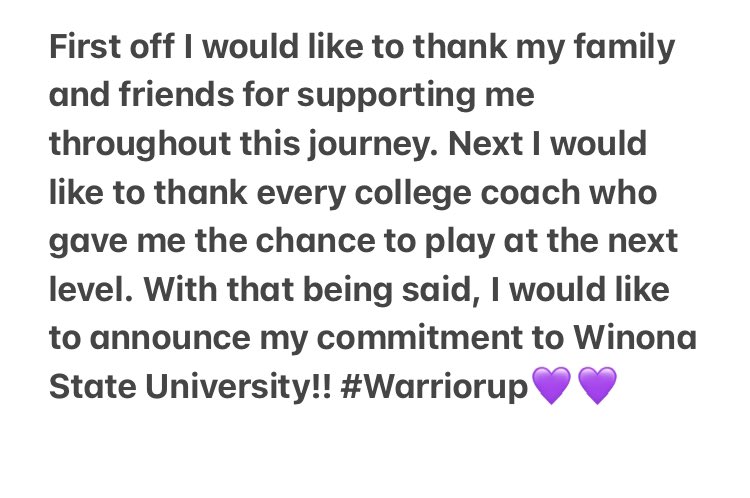 BrentJeske's tweet photo. 💜🤍NEW HOME🤍💜 @Rocco_DiMeco @CoachMattUlrich @WinonaStateFB_ https://t.co/B0mnQ6f1wI