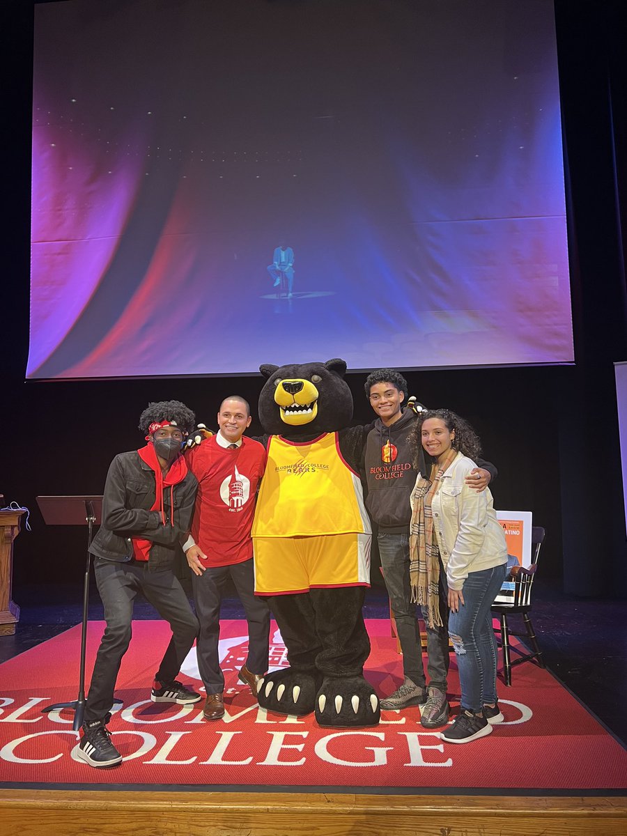 montclair_bc's tweet photo. So thrilled to have @thejavieravila back on campus! An “Evening Celebrating Latinidad" featuring The Perfect Latino one-man show happening NOW in Van Fossan Theater at Bloomfield College. https://t.co/CcI4Vew3K7