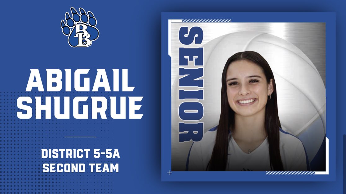 Congratulations Gail and Aubrey on your district honors! Second Team All-District! Had a great season and killed it! We sure will miss y’all next year! 🏐🐻💙