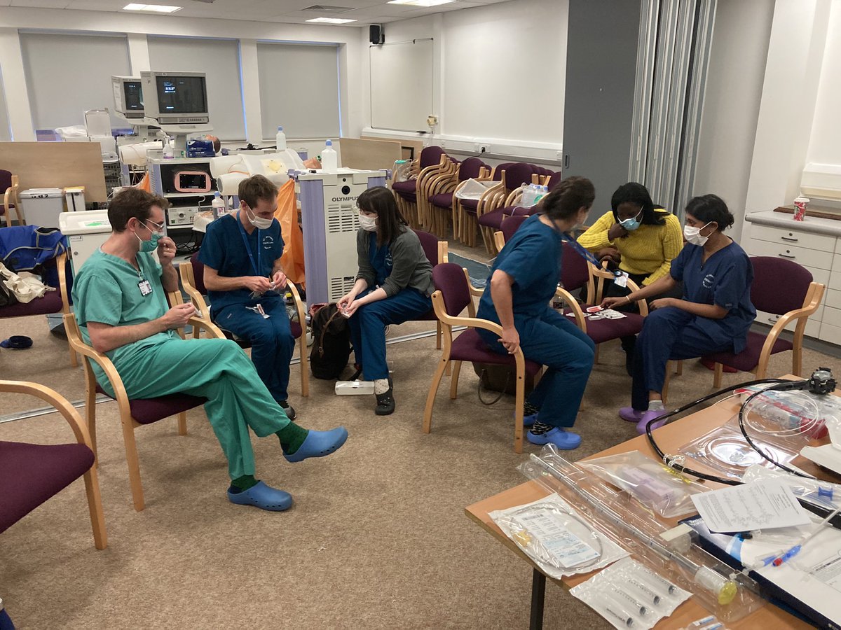 SGH_Endoscopy's tweet photo. Emergency GI Endoscopy Training in St George’s - getting stuck in! @StGeorgesTrust @JAG_Endoscopy @Kesavan_Kandiah @SarahHughesHep @RichardPollok https://t.co/NfyxdIhUcp