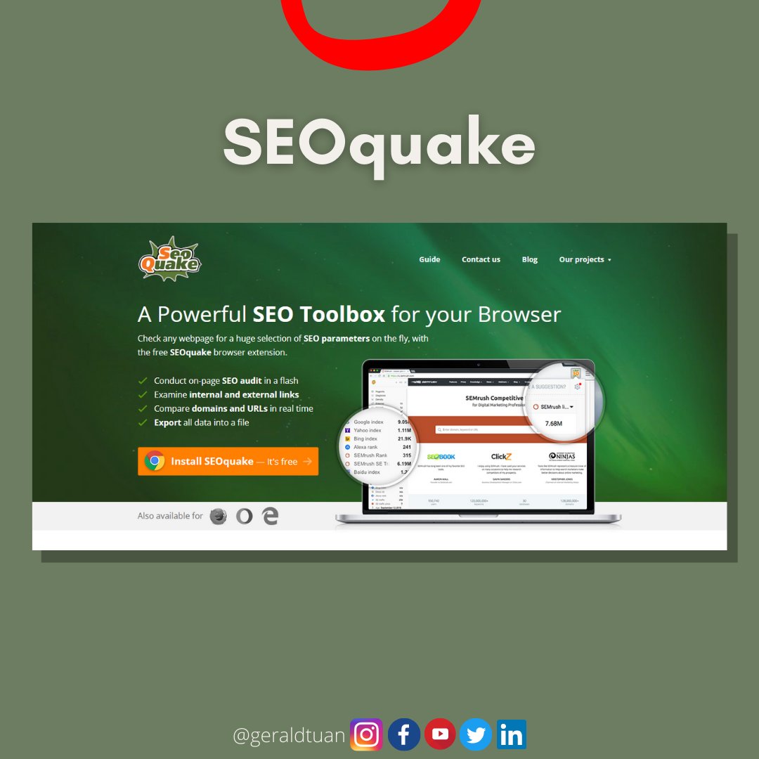 GeraldTuan2's tweet photo. 🤓🤩 The best SEO tools make it simpler and easier to ensure that your website is optimized for performance... 👉 https://t.co/3wcbXpTUXU
✔️ Visit our website to find out more
https://t.co/oMPOABU9WD
#tuangeraldcreation
#geraldSMM
#GTsolution
#SEO
#seotools
#socialmediatips https://t.co/5hlqsjZtSM
