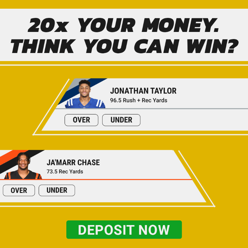 Underdog's tweet photo. Think you know football?

Win up to 20x your money picking OVER/UNDERs in one game. 🏈

New User? We’ll double your first deposit!