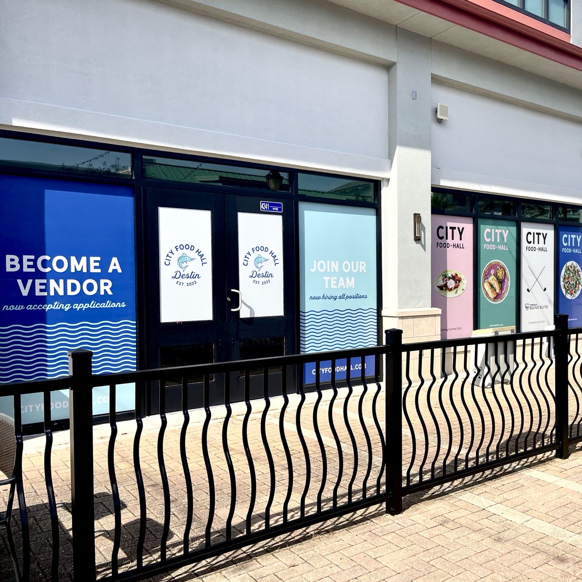 DestinSignarama's tweet photo. Shoutout to our friends at @cityfoodhall for their new location set to debut Spring 2022 in the @thedestincommons shopping mall! 
We’re so proud to have helped bring your new storefront to life!
#CityFoodHall #DestinCommons #signarama #signexperts #destin #windowdecals https://t.co/84O0w8ObrC