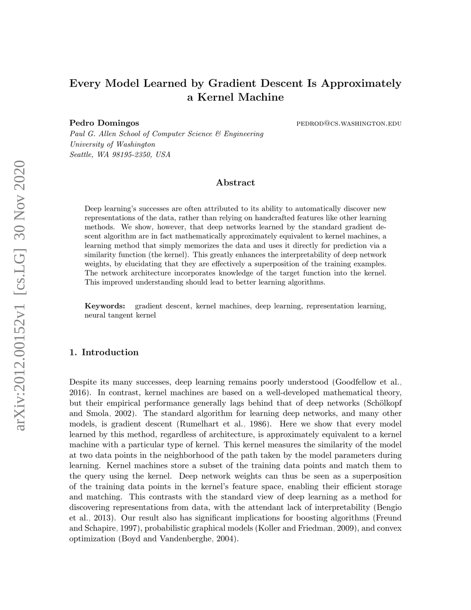 Every Model Learned by Gradient Descent Is Approximately a Kernel Machine