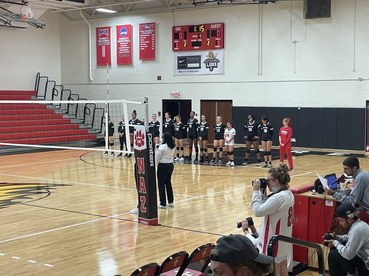 NEVConference's tweet photo. #NECCWVB | Semifinals 

Great to be at ENC for tonight’s Semifinal matchup between the Lions and the Mariners 🏐

#WeAreTheNECC // #BeTheSpark https://t.co/Iww73s98FS