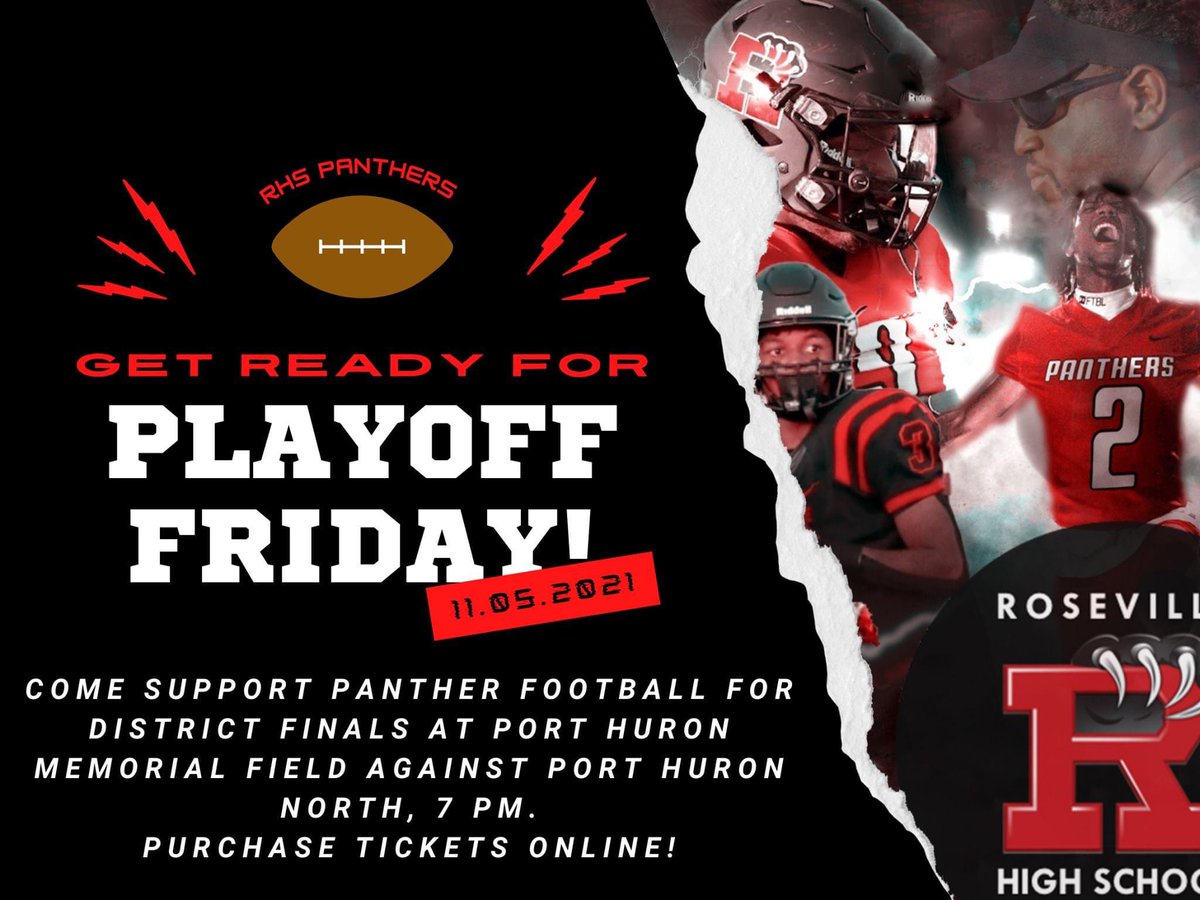 Tomorrow night our football program will be playing in it’s first ever district championship game. Come on out and cheer our players on. #RosevilleFootball