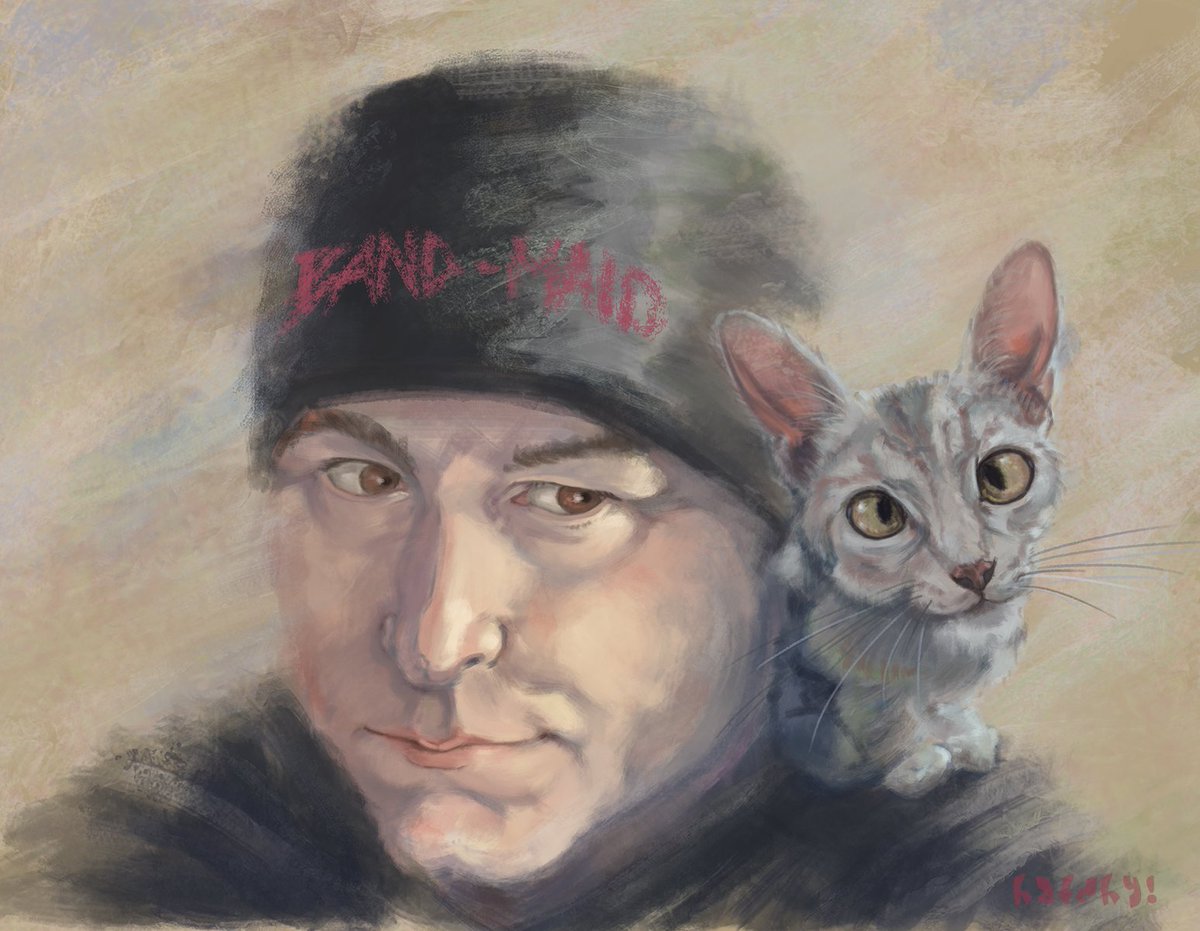 Hatchy86753o9's tweet photo. Our famed #battletech brother @BishopSteiner and the Tribble he rescued.
#ArtistOnTwitter https://t.co/1164jYN4do