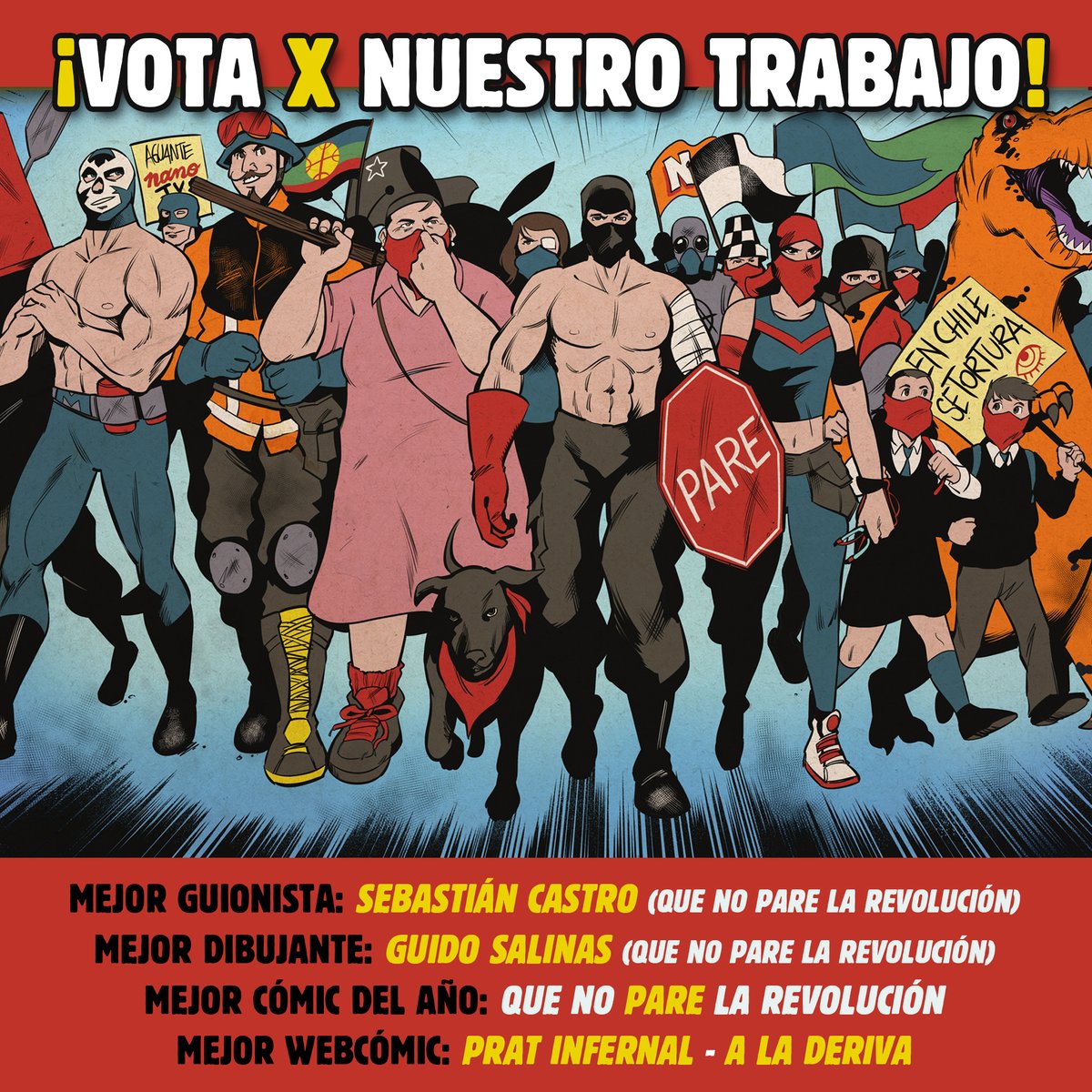 xebatrocas's tweet photo. [🧵HILO] Este año junto a mi socio @guidokidsalinas estamos nuevamente nominados a varias categorías en los legendarios premios de @FICSantiago, lo que nos llena de orgullo. 

Puedes votarnos por MEJOR GUIONISTA, DIBUJANTE, WEBCÓMIC Y CÓMIC DEL AÑO aquí: https://t.co/XgSbMRH0ql https://t.co/dWfqHTVTEZ