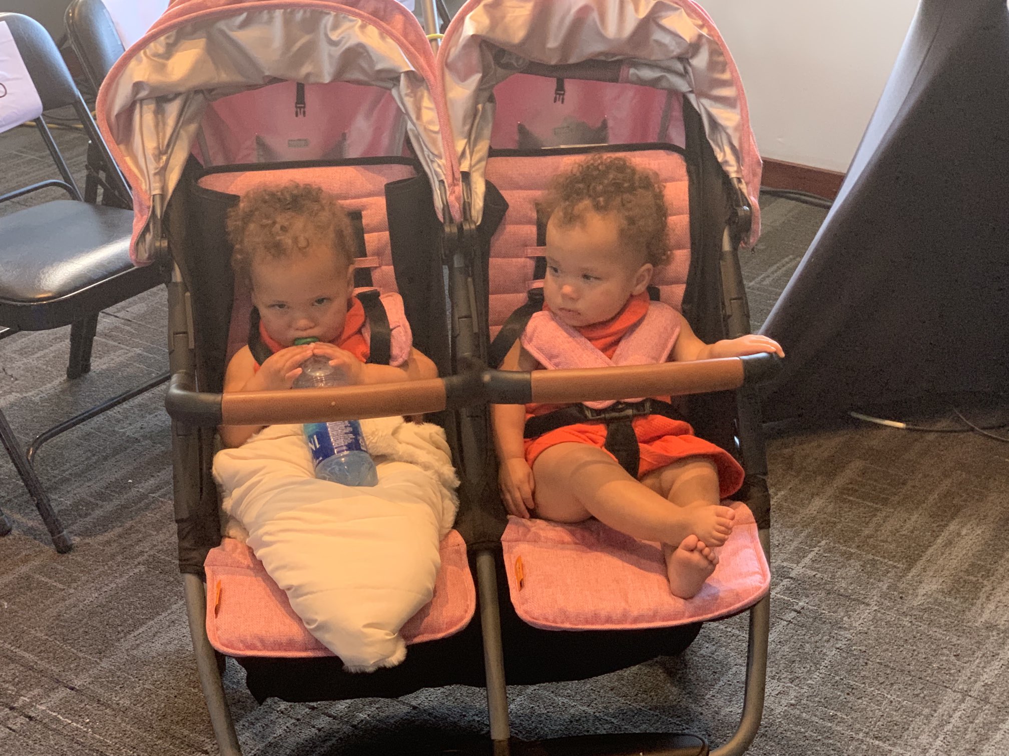 C.W. Nevius on X: Buster Posey's twin girls at his farewell press