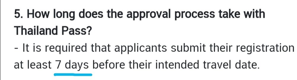 marina_malvar's tweet photo. @SangratTanee @MFAThai
We applied 1st Nov and have flights for the 9th, allowing more than 7 days for the process. This is what is mentioned in the #thailandpass system. However, the confirmation email says it is 7 working days now.. that means 2 more days!! So disappointing.. https://t.co/FQxuihp3BM