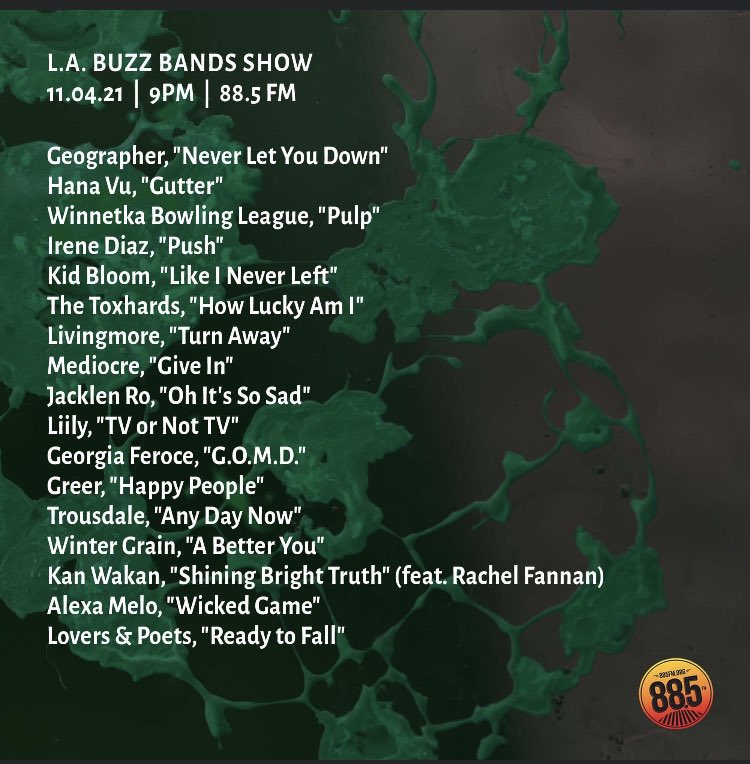 Los Angeles! Tune in to @885fmsocal tonight between 9-10p for the <a href="/buzzbandsla/">Buzz Bands LA</a> show to hear my cover of <a href="/ChrisIsaak/">Chris Isaak</a>’s “Wicked Game” from my new album!