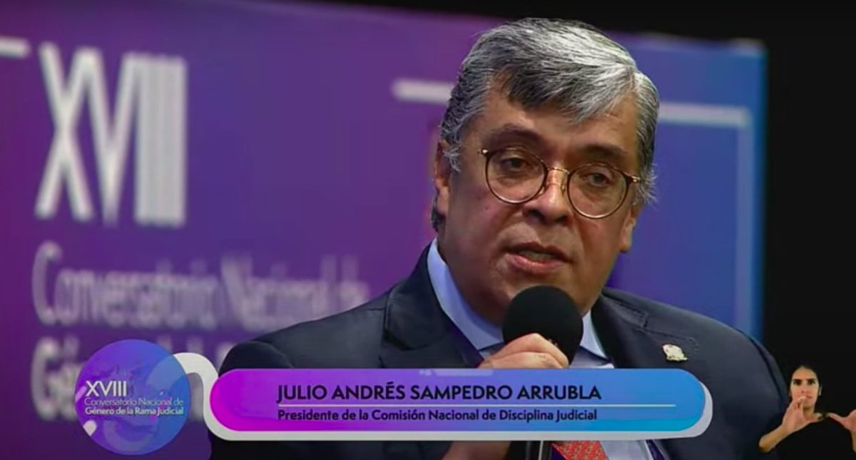 CNDJ_Col's tweet photo. "Tenemos una responsabilidad de liderazgo ético de llevar la justicia con enfoque restaurativo y perspectiva de género. En #CNDJEnRegiones nos damos cuenta que este tema no es ajeno en las comisiones y en la jurisdicción disciplinaria": presidente #CNDJ, Julio Sampedro https://t.co/JQewP4rCKI