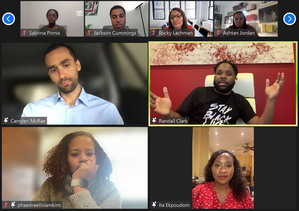 Our night of negotiations continues with this mega panel. Thanks for sharing your *extensive* knowledge and experience with us, <a href="/Camden_McRae/">Camden McRae</a>, Randall J. Clark, <a href="/phaedrael/">Phaedra Ellis-Lamkins</a>, and <a href="/03Tigress/">Ita Ekpoudom</a> 🖤 #BVI4Life