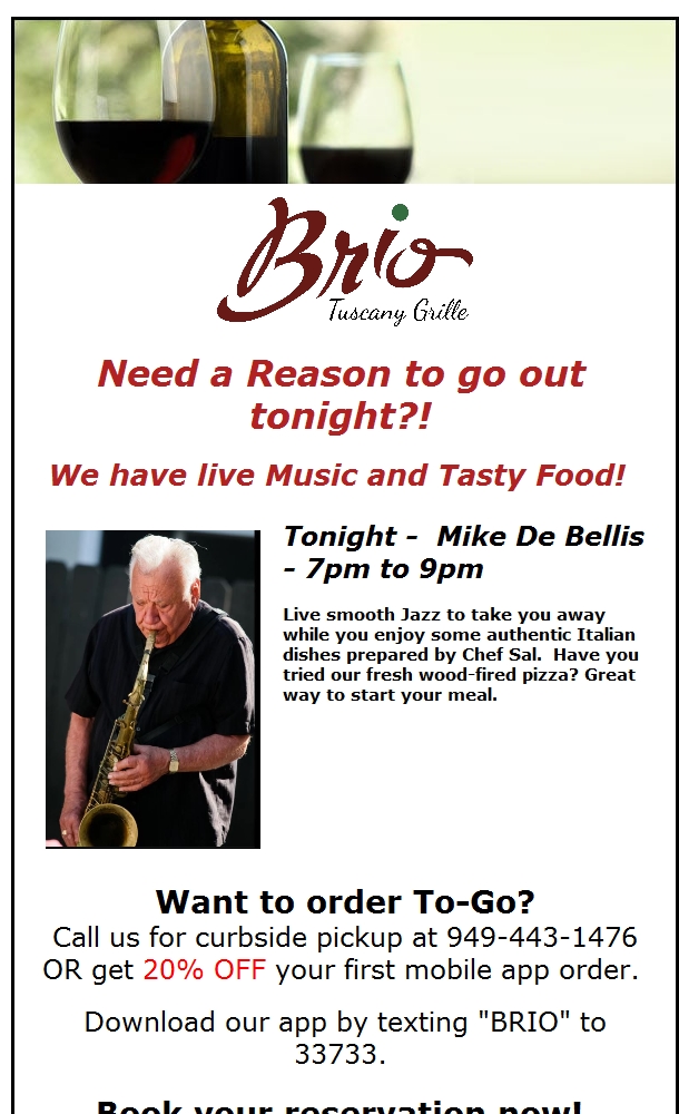 It's Thursday, Let us take care of the cooking and enjoy some live music. bit.ly/3k4lLic