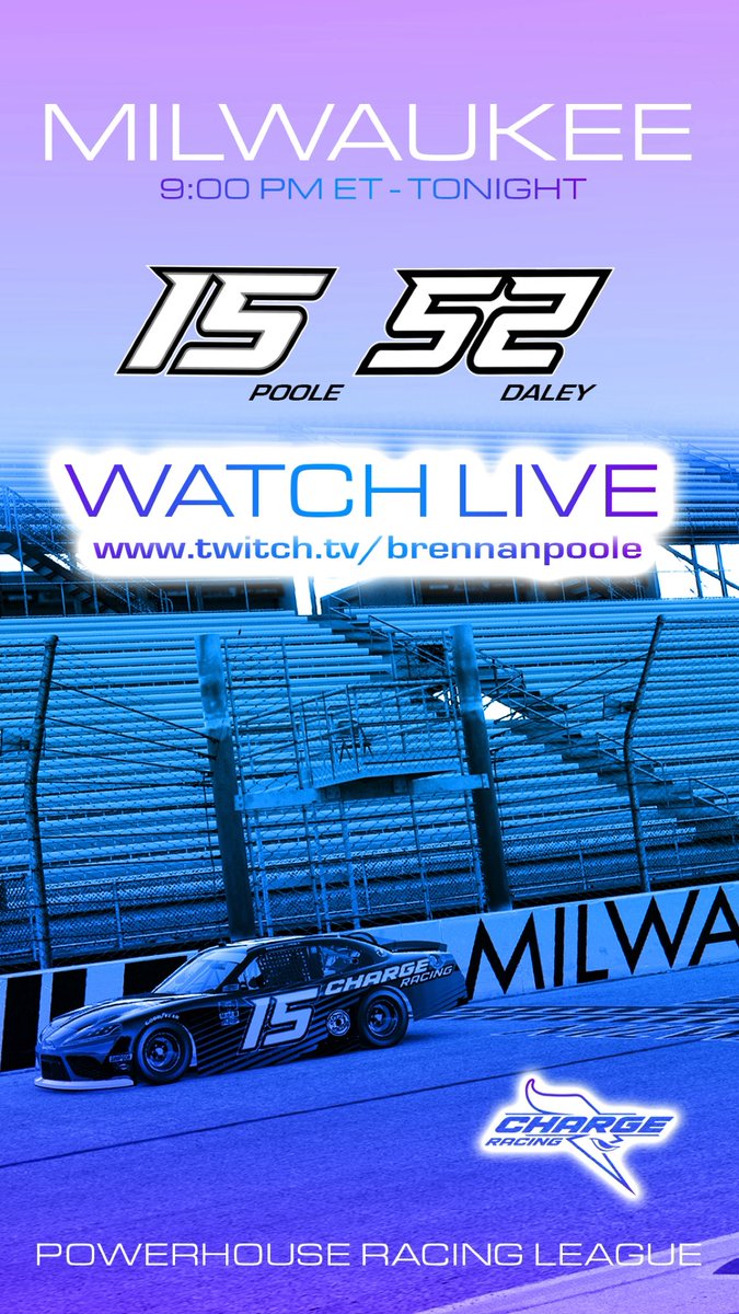 Milwaukee tonight with the Powerhouse Racing League! 9pmET <a href="/brennanpoole/">Brennan Poole</a> and <a href="/ryandaleydesign/">Ryan Daley</a> will be going for the W! m.twitch.tv/brennanpoole