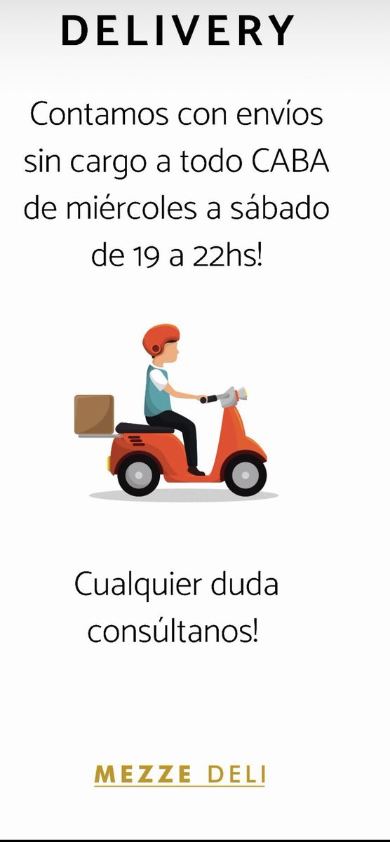 mezzedeli's tweet photo. Buenas noticias para los amantes de la buena comida !!! A partir de ahora 🏍 y sin pagar 💰 https://t.co/F2aeNmwT49