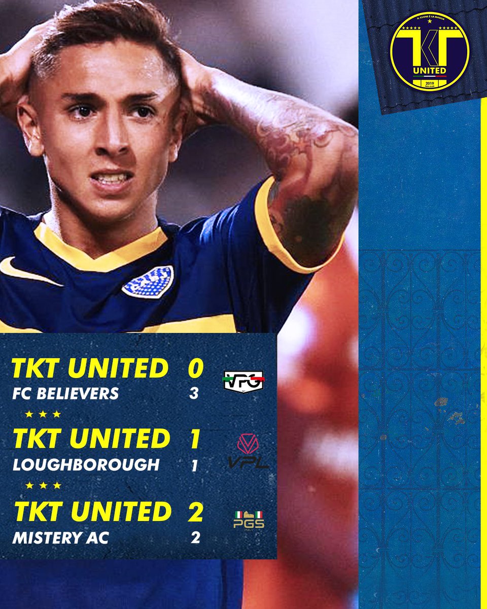 Atletico Lodigiani Esports (@tktunited) on Twitter photo ๐ฆ๐จ๐ฆMATCH REPORT
๐ <a href="/VPG_Italy/">VPG Italy</a>
๐
12ยฐ Giornata
๐ @FC_Believers
โ 0-3
-
๐ <a href="/VPLItaly/">VPL Italy ๐ฎ๐น</a>
๐
3ยฐ Giornata
๐ <a href="/loughboroughLGB/">Loughborough_esports</a>
โ 1-1
โฝ <a href="/Im_Papuzzo/">Im_Papuzzo</a>
๐ <a href="/aiace90/">Aiace</a>
-
๐ @PGSSVIZZERA
๐
8ยฐ Giornata
๐ <a href="/misteryproclub/">Misteryteam</a>
โ 2-2
โฝโฝ <a href="/Brunosteo9/">X-Bru17-X</a>
Ognuno di noi sa cosa puรฒ e deve fare ora.๐ช ๐ฆ๐จ๐ฆMATCH REPORT
๐ <a href="/VPG_Italy/">VPG Italy</a>
๐
12ยฐ Giornata
๐ @FC_Believers
โ 0-3
-
๐ <a href="/VPLItaly/">VPL Italy ๐ฎ๐น</a>
๐
3ยฐ Giornata
๐ <a href="/loughboroughLGB/">Loughborough_esports</a>
โ 1-1
โฝ <a href="/Im_Papuzzo/">Im_Papuzzo</a>
๐ <a href="/aiace90/">Aiace</a>
-
๐ @PGSSVIZZERA
๐
8ยฐ Giornata
๐ <a href="/misteryproclub/">Misteryteam</a>
โ 2-2
โฝโฝ <a href="/Brunosteo9/">X-Bru17-X</a>
Ognuno di noi sa cosa puรฒ e deve fare ora.๐ช