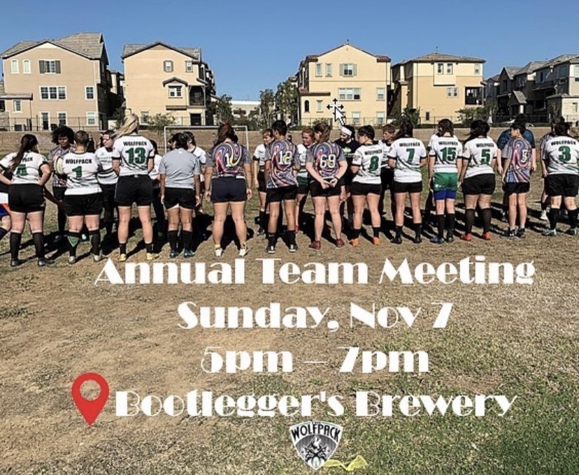 Fullerton_WRC's tweet photo. CALLING ALL PRESENT AND FUTURE RUGGERS‼️

Turn back your ⏰ 1 hour &amp; come hang out with us an hour or two!

📣 Our Annual Team Meeting is this Sunday, Nov 7th.

Bring all your friends! 

#fullertonwomensrugby #rugby #fullertonrugby #wolfpack #usarugby https://t.co/u2fWvoKnci