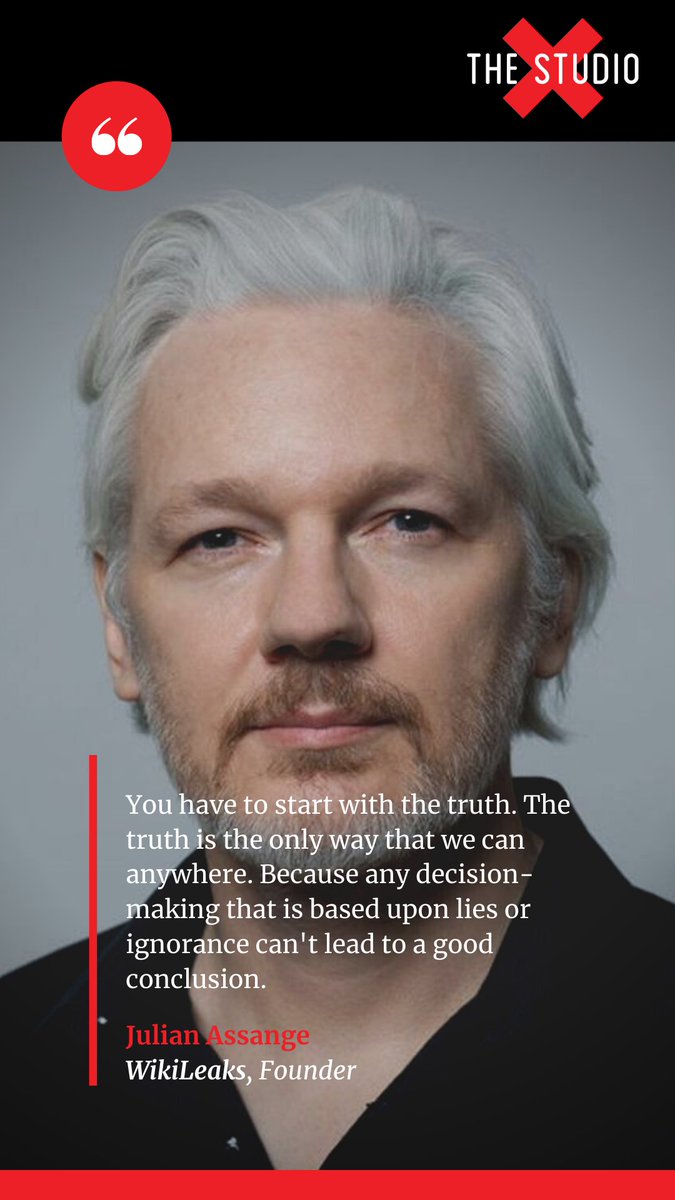 XStudioNFT's tweet photo. You have to start with the truth. The truth is the only way that we can anywhere. Because any decision-making that is based upon lies or ignorance can't lead to a good conclusion - Julian Assange https://t.co/fUKefBmO6F