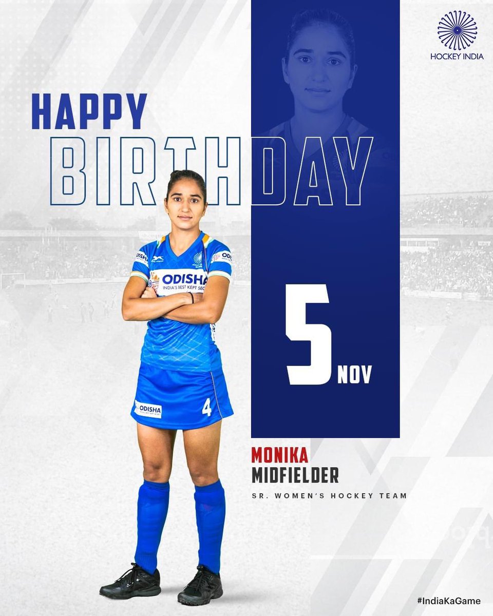 TheHockeyIndia's tweet photo. Wishing a very #HappyBirthday and lots of love to the star Midfielder of the Senior Women’s National Team, Monika!

#IndiaKaGame https://t.co/yYLu5nPNnL