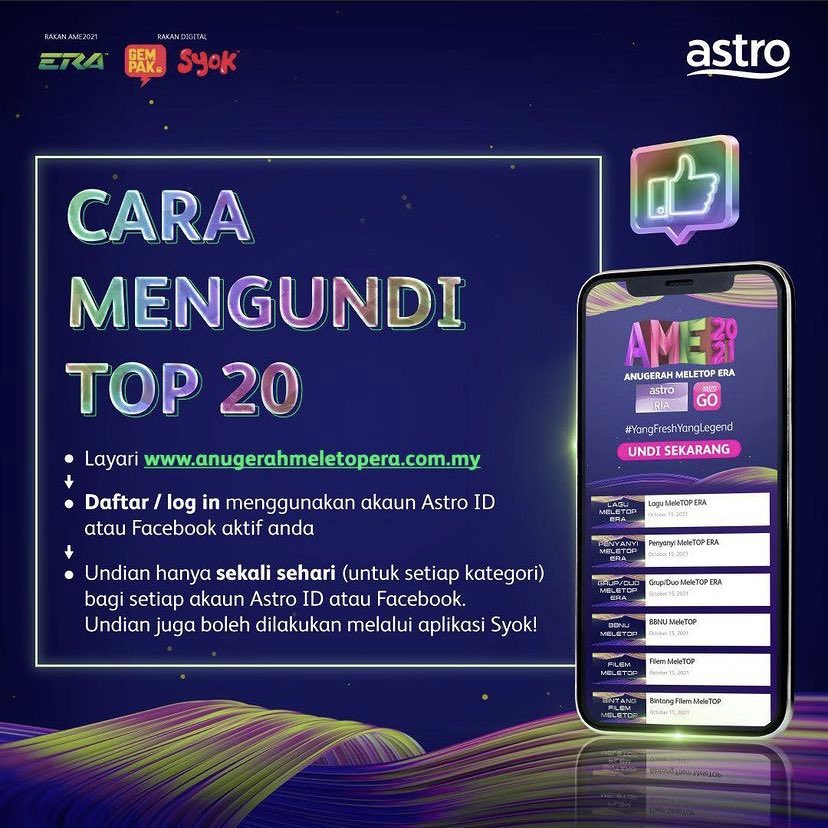 2021 undi meletop era anugerah Keputusan Pemenang