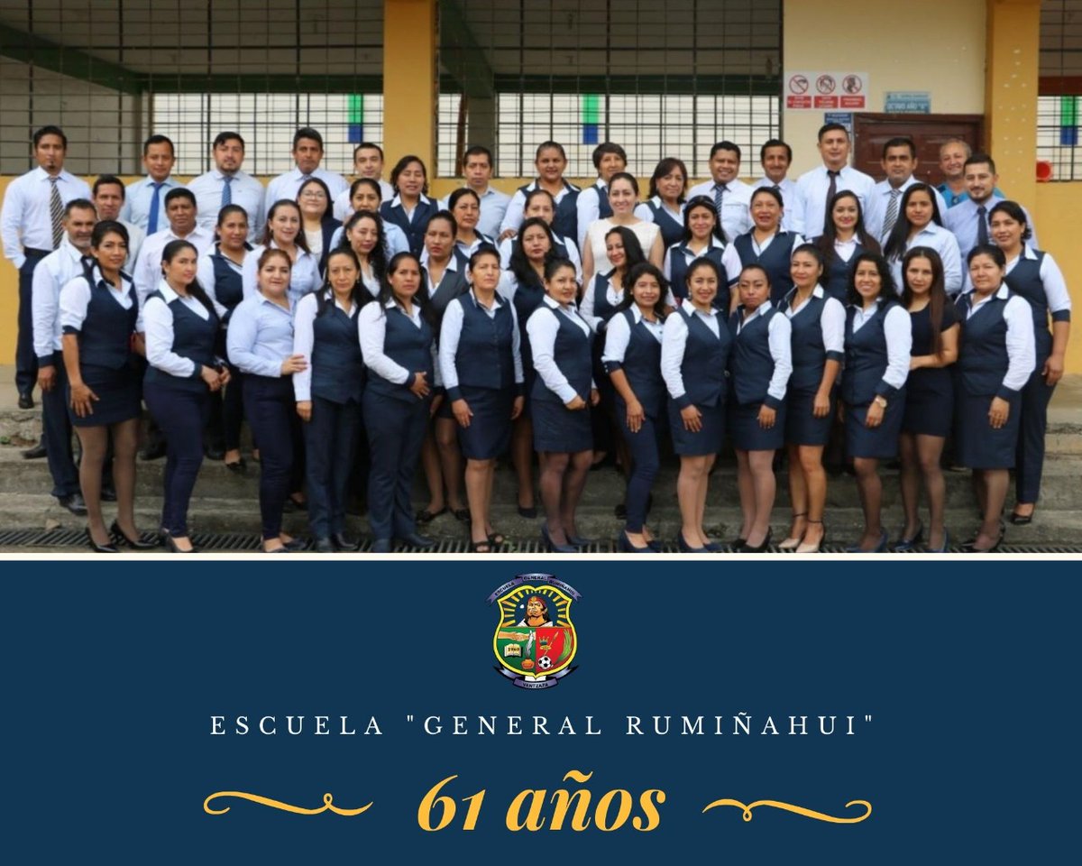 GRuminahui's tweet photo. La Escuela de Educación Básica General Rumiñahui, en conmemoración de su aniversario de 61 años de vida institucional, invita a la ciudadanía en general, a participar de las actividades institucionales.

#61AñosGeneralRumiñahui https://t.co/XHcH1pRbhC