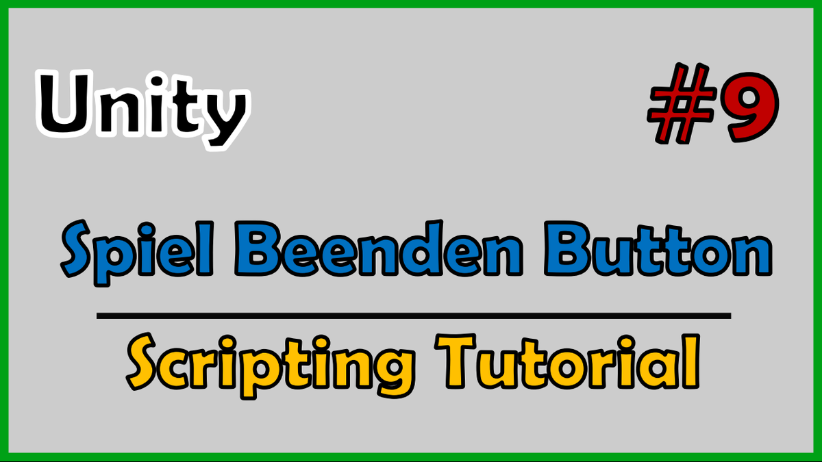 dasaluin_'s tweet photo. Unity: Spiel Beeenden Button | #9 Scripting Tutorial:
https://t.co/CMsgi0N0w5

#programmieren #unity #tutorial #QuitGameButton #Quit #button #quit #learn #lernen #YouTube #Unity @YouTube https://t.co/I1AgJmttUn