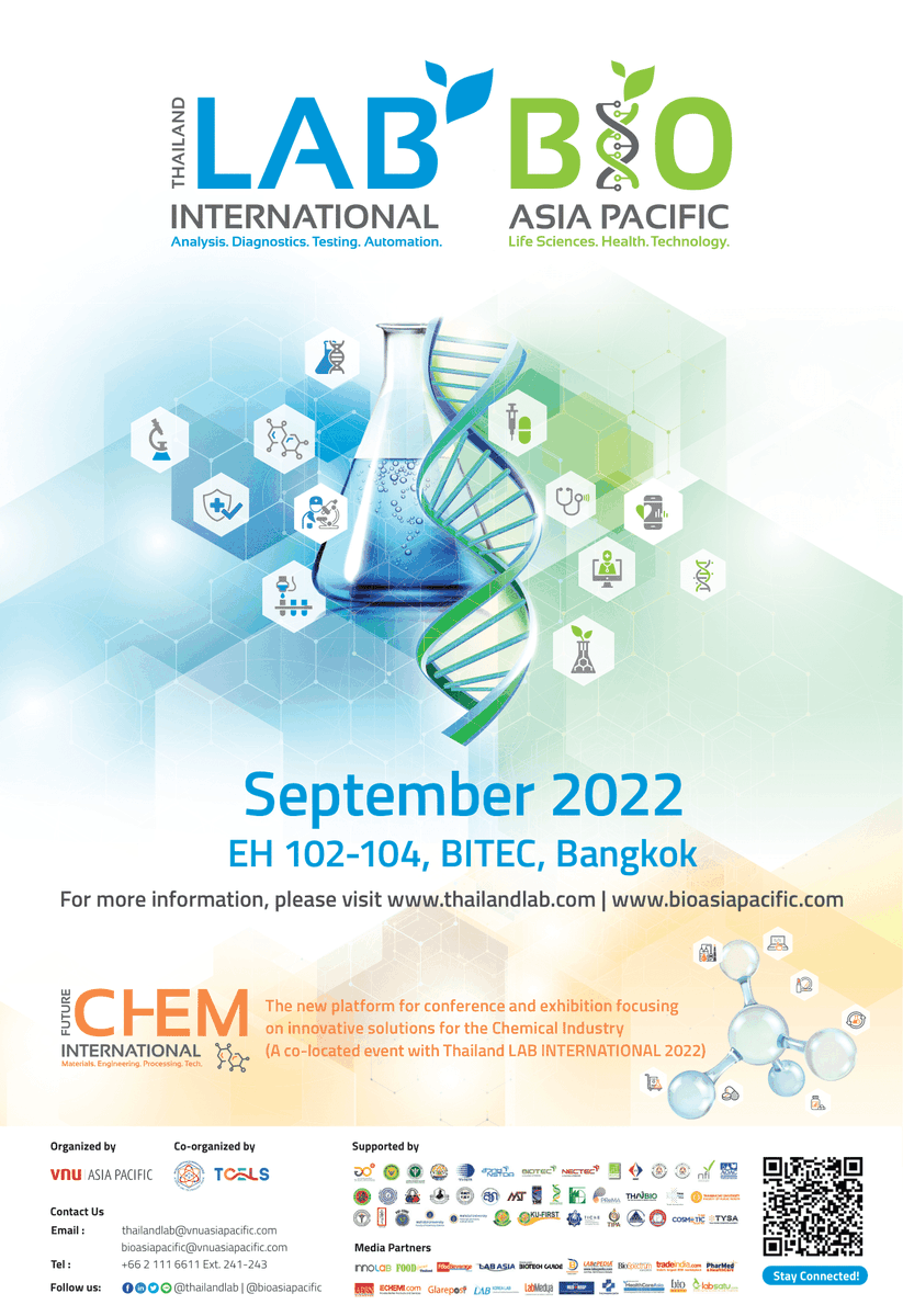 ThailandLab's tweet photo. ขอขอบคุณทุกท่านที่เข้าร่วมเป็นส่วนหนึ่งของงาน Thailand LAB &amp; FutureCHEM INTL'2021 (Fully Virtual Edition)! 

แล้วพบกันอีกครั้งในวันที่ 14-16 กันยายน 2565 ณ ฮอลล์ 102-104 ไบเทค กรุงเทพฯ

#VNU #thailandlab #futureCHEM #BioAsiaPacific #VNUasiapacific https://t.co/DOMsxtUYfY