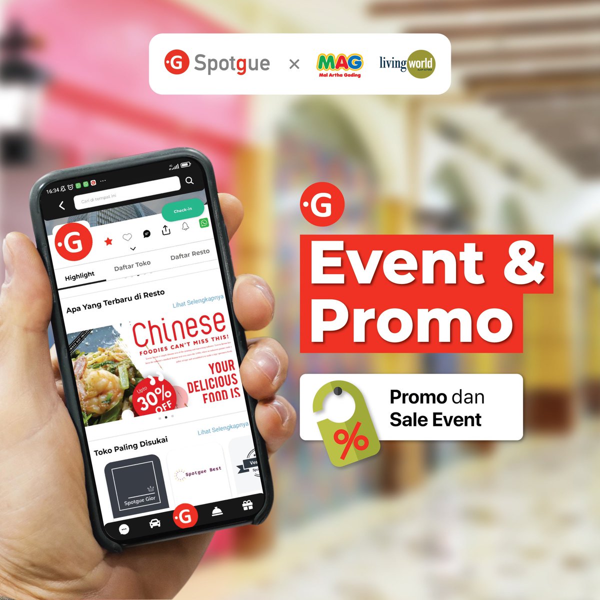 SpotgueOfficial's tweet photo. Jangan pernah ketinggalan promo!🏷️ Dapatkan info promo dan sale dari semua brand favorit kamu di aplikasi Spotgue!✨

#malarthagading 4.0 #malarthagading #Spotgue #BanggaBuatanIndonesia #PertamaDiDunia #MakingIndonesia 4.0 https://t.co/pvjWA54gqt