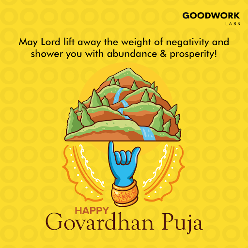 GoodWorkLabs's tweet photo. Hope this festive season fills your life with happiness and positivity!. @goodworklabs wishes you a very Happy Govardhan Puja.
#govardhan #govardhanpuja #govardhanpuja2021 #festivals #festiveseason #GoodWorkLabs https://t.co/6x480bebll