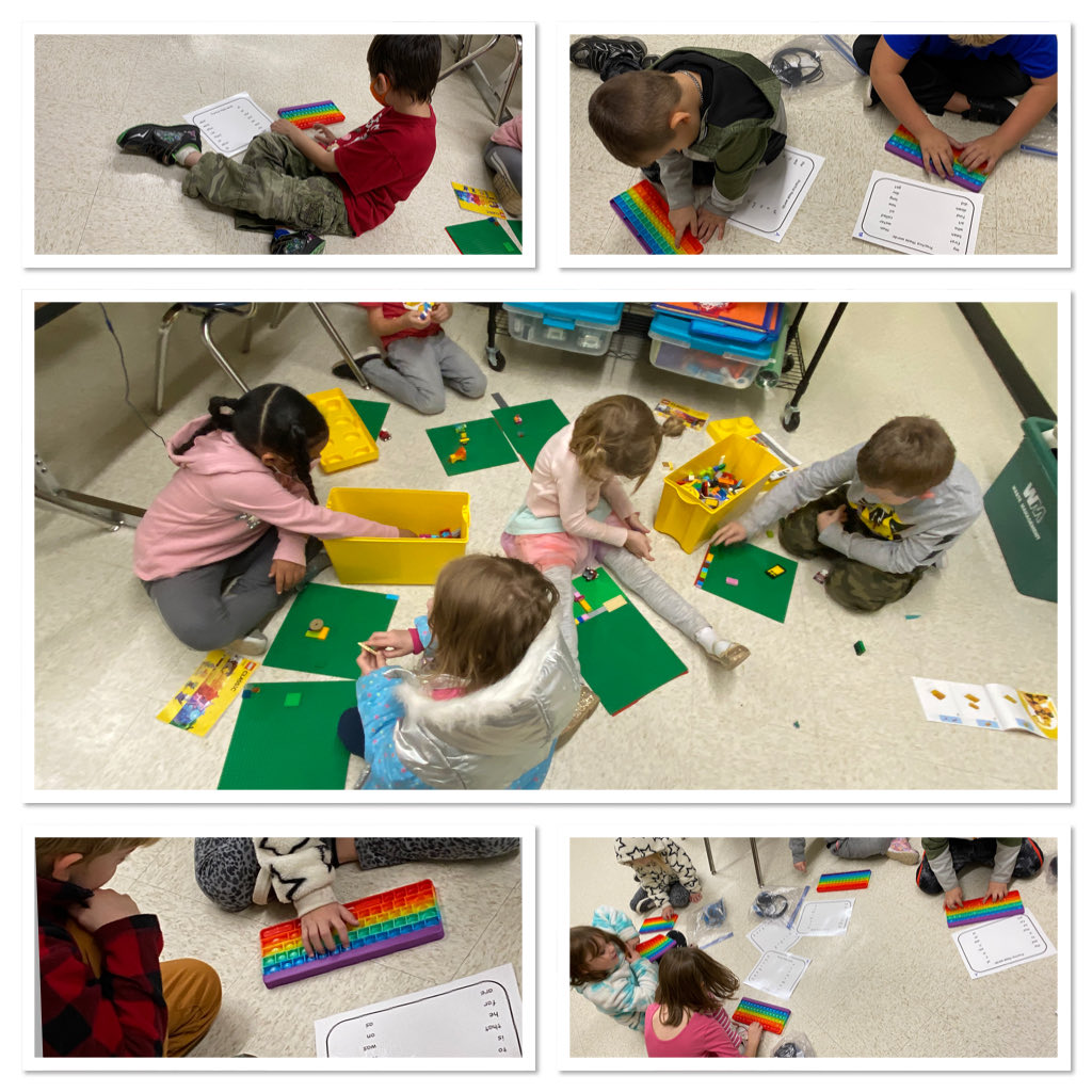 JBuinicky's tweet photo. ⁦@ChmStSchool⁩ first graders hard at work learning where the keys are on the keyboard and collaborating on imaginative builds with Legos.  ⁦@RochNHSchool⁩ #stem #PersonalizedLearning https://t.co/PhQqS757i5