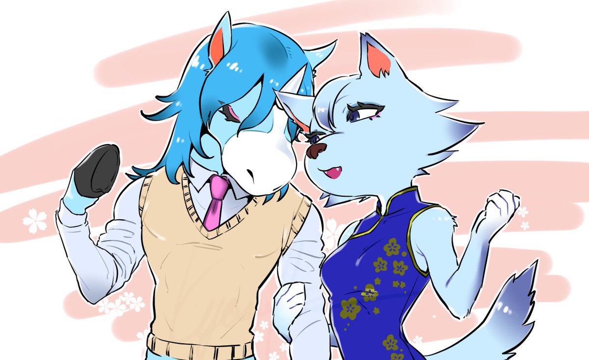 どうぶつの森で好きな2匹(過去絵) 