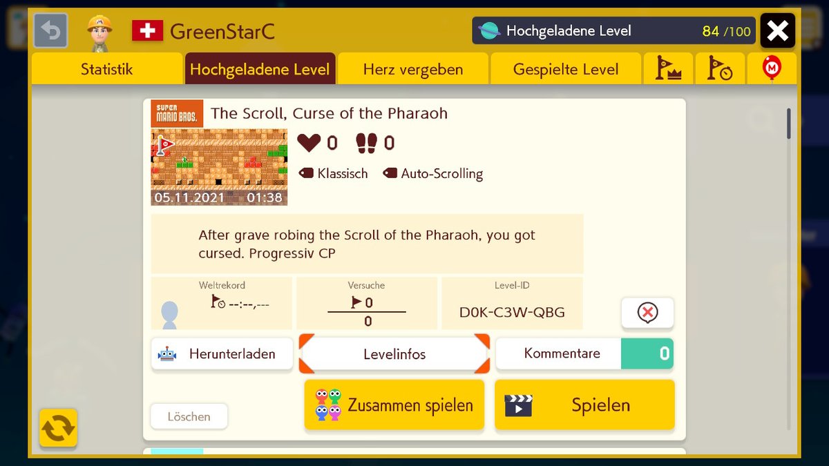 GreenStarCommu1's tweet photo. my new level is all about fighting the scroll. Y56-8L8-FKF. I also did post a video from the level. GLHF #SuperMarioMaker2 #NintendoSwitch https://t.co/vVuSxrpC8B