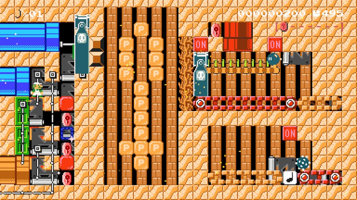 GreenStarCommu1's tweet photo. my new level is all about fighting the scroll. Y56-8L8-FKF. I also did post a video from the level. GLHF #SuperMarioMaker2 #NintendoSwitch https://t.co/vVuSxrpC8B