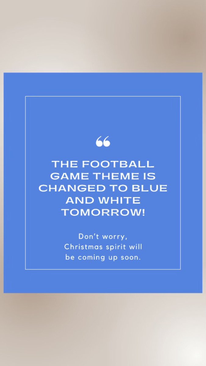 fhsclass2022's tweet image. Football game tomorrow is now blue and white themed spread the word!!!