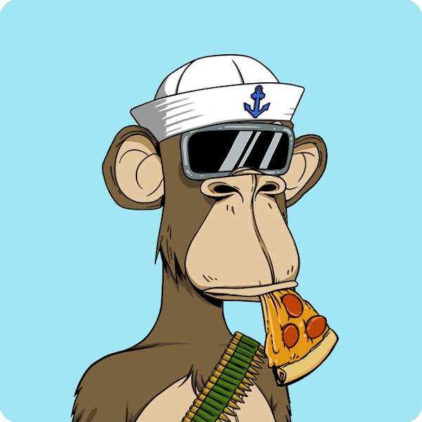 Wanted to Wait Untill All the 💨🔥 Cooled down in NYC! But <a href="/BoredApeYC/">Bored Ape Yacht Club 🍌</a> #BAYC #apefollowape #BlueChipNFT #OneLove can I get a follow and a retweet for this 🔥Bored Pizza Ape! Worked my ass off to get him🦍