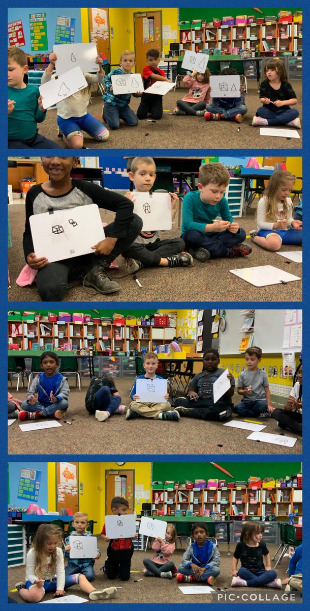 Applying knowledge of 3D shapes by learning how to draw cubes and cones. It was fun watching them realize they could draw these shapes and listening to them ask if they could draw it again! <a href="/CaprockES/">Caprock Elementary</a> <a href="/KISDMathSquad/">KISDMathSquad</a> <a href="/KellerISD/">Keller Schools</a>