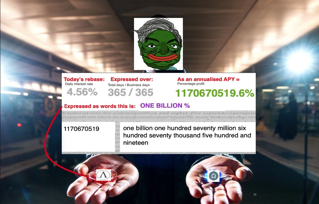 PepeSoros's tweet photo. $AMPL #REBASEPARTY Thread!
And wow, lots of new #ampleforce, $ohm and ex #ohmies and $ampl curious in the last 24 hours, ask your Qs here.
40 mins to a 4.5% rebase, which is ONE BILLION %.
If new, take a small slice now and get "red pilled" by experiencing your first #rebase https://t.co/qbzZMxFMxw