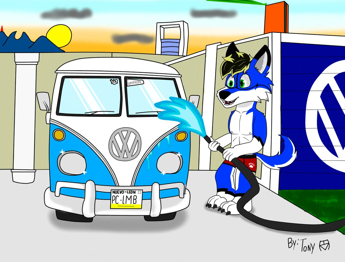 BluehexW's tweet photo. Lavando la combi ☀️🌄🌊
#bluehexwolf #motorfurs #furries #furry #furrosdelnorte #vw #vwcombi https://t.co/MmcquhsrKn