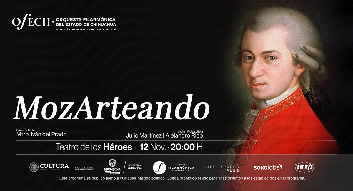 ofechoficial's tweet photo. Próximo concierto ➡️ nos vamos con #MozArteando, ¿nos acompañas? 😉
#OFECH #SomosCultura #JuntosHacemosMúsica #TemporadaOtoño2021 https://t.co/WONhNx8akY