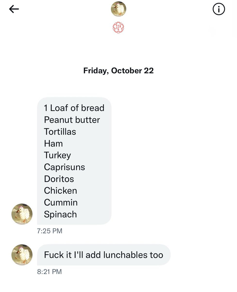 RAINBOWFlSH's tweet photo. what the  fcuk y’all need to stop using my DMs as your grocery lists https://t.co/W5Yf13aPAj