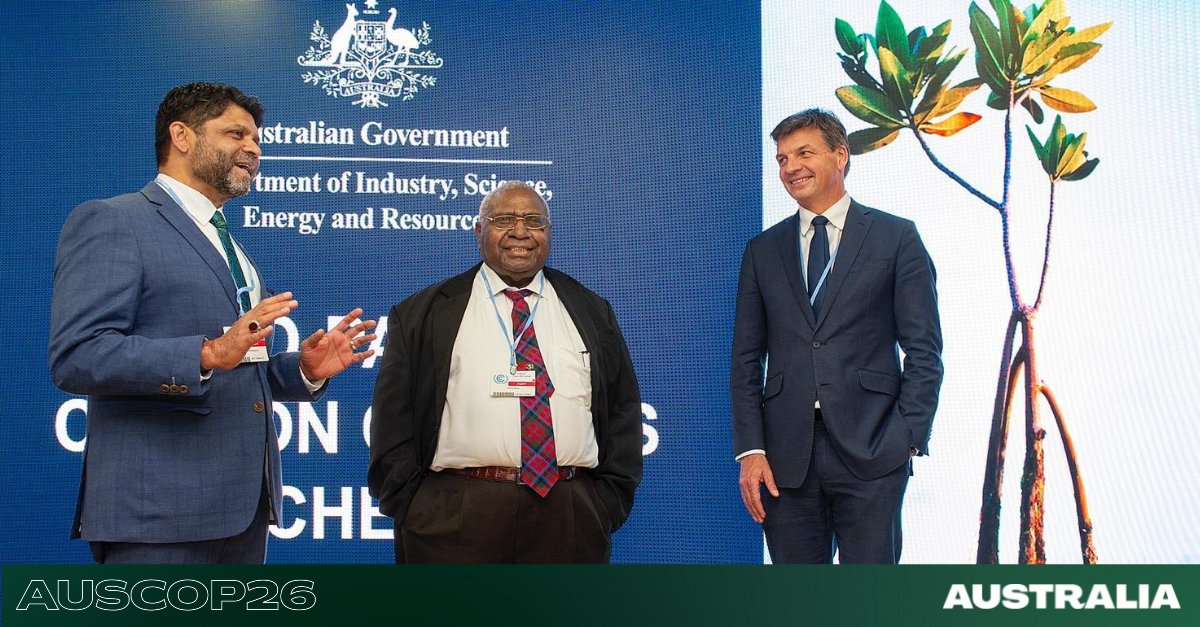 IndustryGovAu's tweet photo. Fiji and Papua New Guinea have signed on as the first Indo-Pacific Carbon Offsets Scheme partners. Weโll work together to support carbon offsetting projects that support sustainable development in the region. https://t.co/fpCH383Cxs
#AusCOP26 #COP26 #IPCOS #PNGCCDA #Fiji https://t.co/Hf3Jy6ZnMs