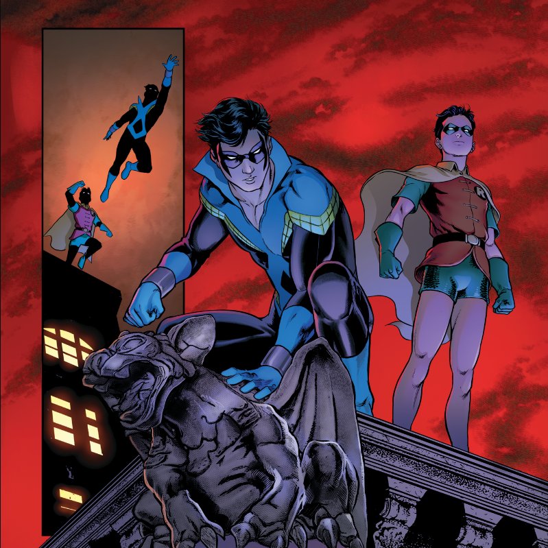 TomTaylorMade's tweet photo. You know what? It's Discowing. You deserve to see it in color. 
#Nightwing. https://t.co/1XeUr0TyBG