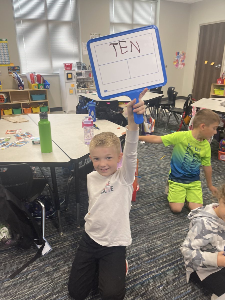 PaezMrs's tweet photo. Our number talks are one of my favorite activities in the day!! I’m consistently blown away by our tigers! 🐯 @TISDGOES #GOseastheday🐯🖤💛 #Kindergarten https://t.co/sAmby624VI