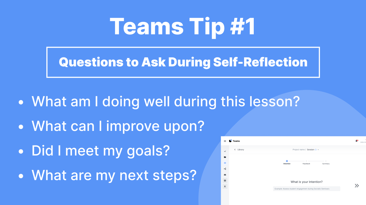 swivl's tweet photo. #TeamsTip: Sessions on Teams by Swivl is a great self-reflection tool.
While watching a recorded lesson, ask yourself:
โญ What am I doing well?
๐ก What can I improve upon?
๐ช Did I meet my goals?
๐ What are my next steps?
Start a Session today: https://t.co/iyAP9PrBIx https://t.co/d0zHvhfBhM