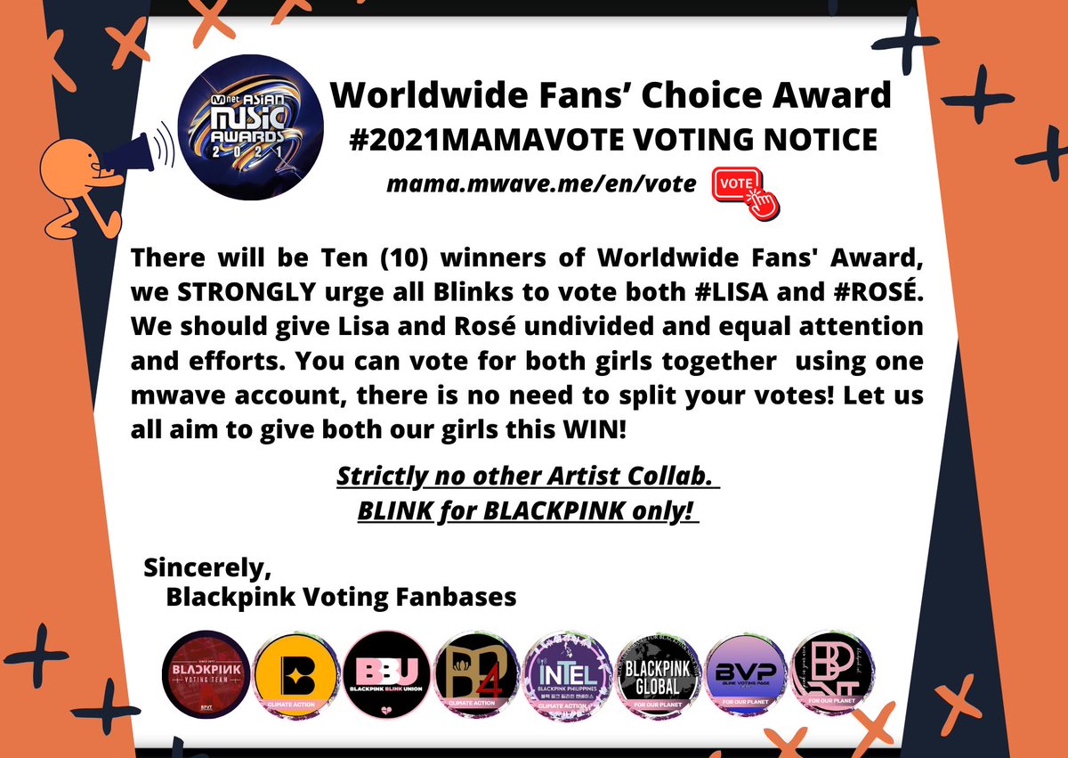 SL_BLACKPINK's tweet photo. VOTING NOTICE on Worldwide Fans’ Choice:

BLINKs! Please read @BLACKPINK https://t.co/6dpMUMSa6z