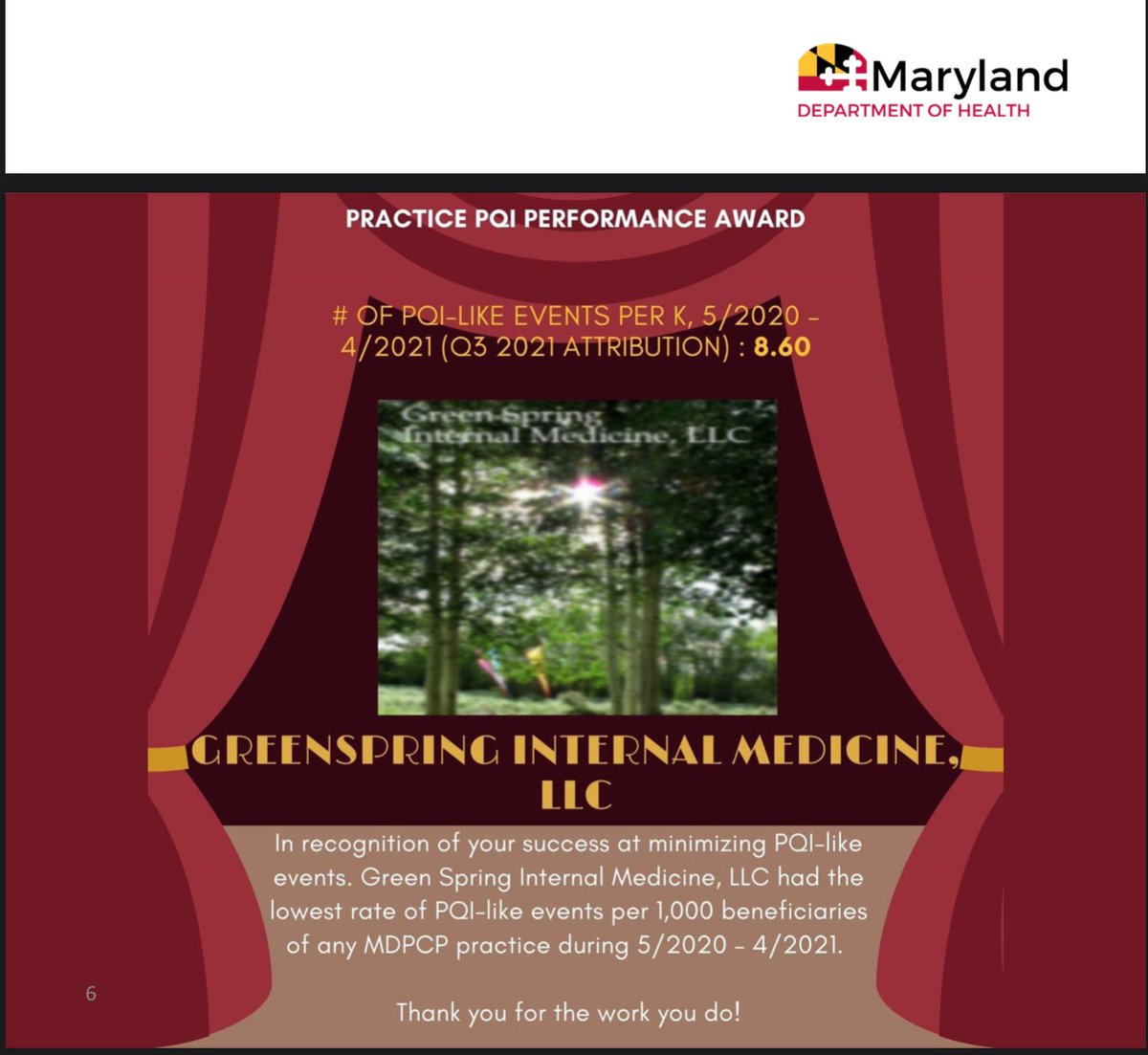 GreenSpringMed's tweet photo. We were excited to win this statewide award last month! https://t.co/z9fmAfhugK