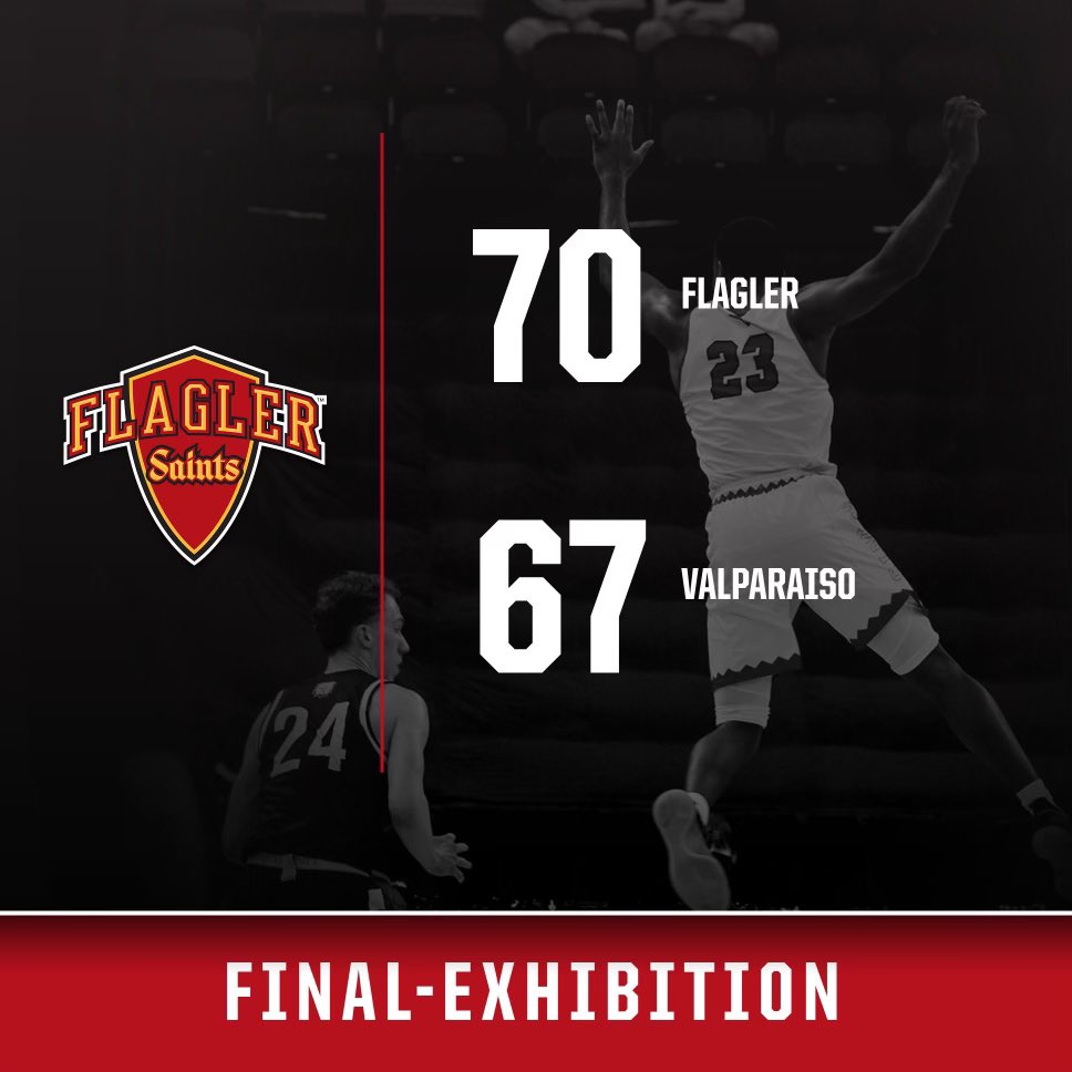 FlaglerSports's tweet photo. Picking 🆙 where we left off 😁

@FlaglerMBB edges NCAA DI Valpo in an exhibition game Thursday night‼️

📰: https://t.co/wLwDGIXY7y

#GoSaints https://t.co/sIz6ll4mI3
